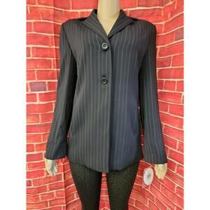Valerie Stevens Separates Women's Black Striped Blazer Jacket Size 8 NWT #H